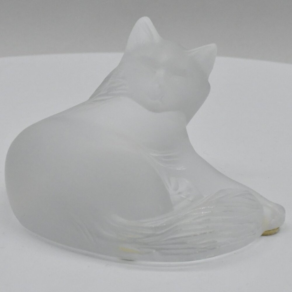 Vintage Lalique Cat 1179500 Frosted Crystal 1995